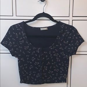 cute button down crop top